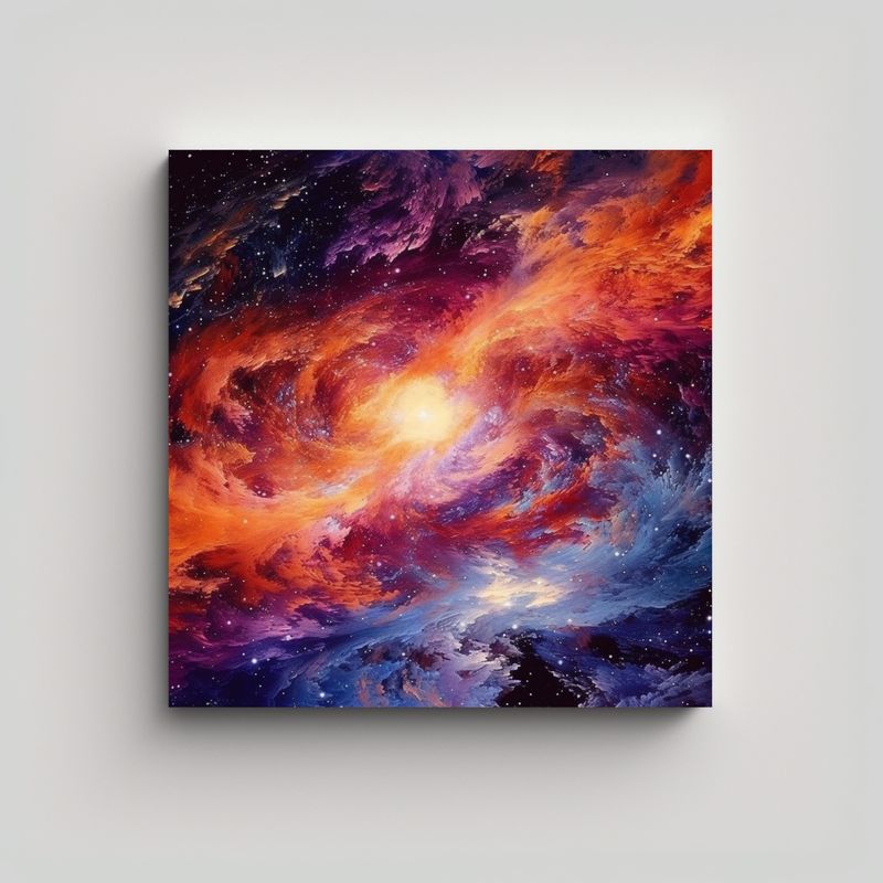 GENERICO - Pintura De Pared Espectacular: Nebulosa Giratoria 60x60 Cm