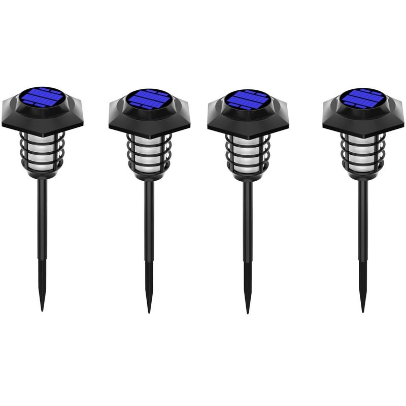 GENERICO - Pack x4 Antorcha Solar Hexagonal Luces Led De Césped Tierra Jardin
