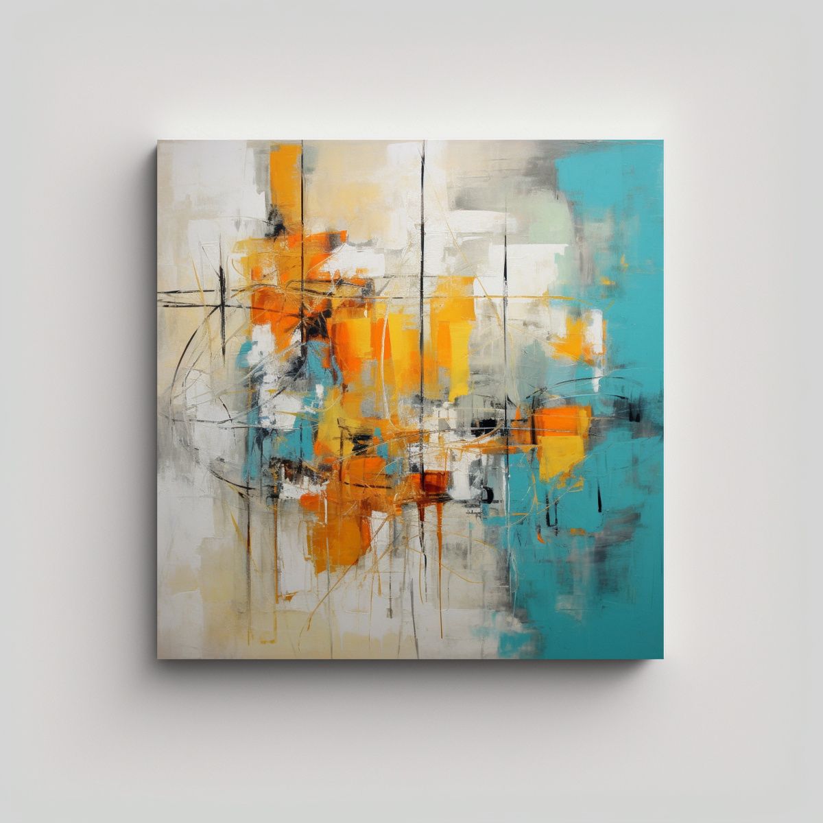 GENERICO - Cuadro Decoración Armonía Contemporánea De 70x70 Cm
