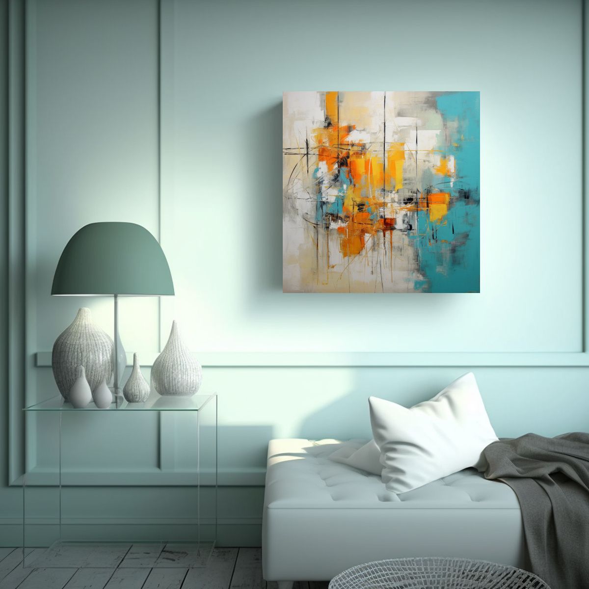 GENERICO - Cuadro Decoración Armonía Contemporánea De 70x70 Cm