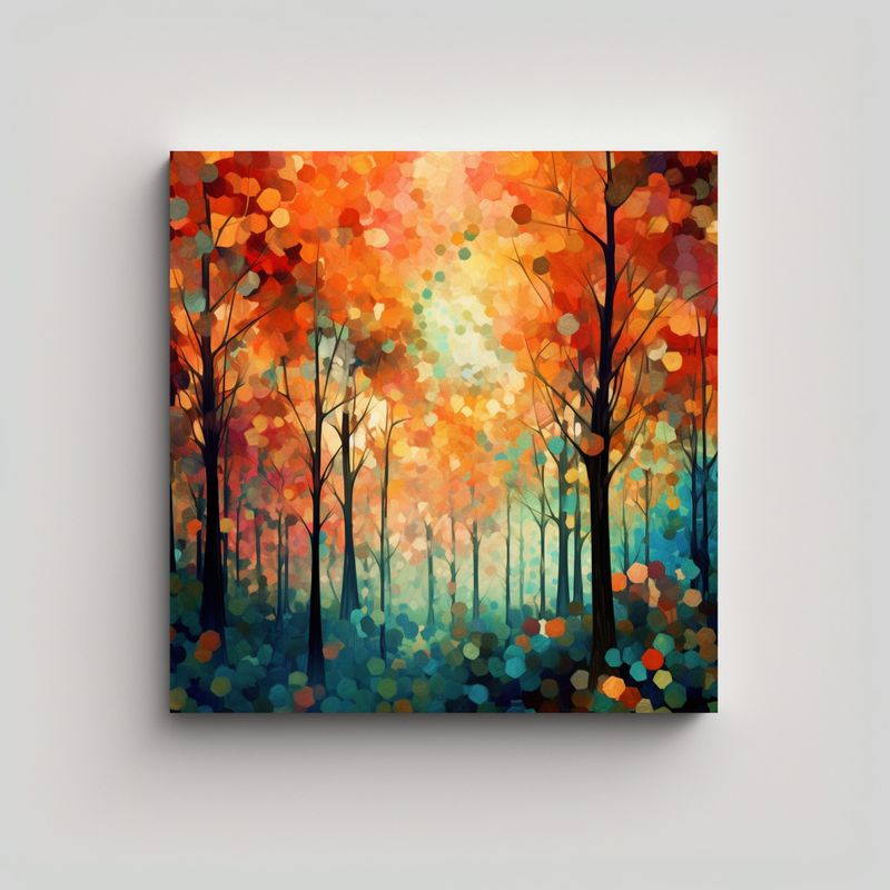 GENERICO - Pinturas Decorativas De árboles Coloridos 90x90 Cm