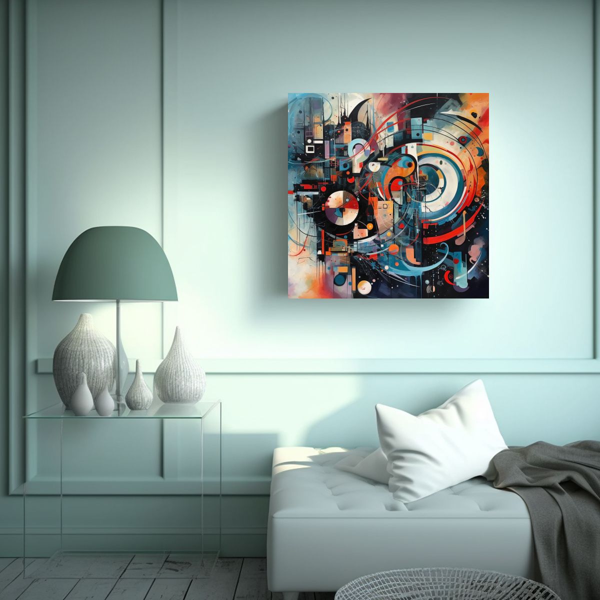 GENERICO - Pintura Abstracta Lienzo Cálidos A Todo Color 80x80 Cm