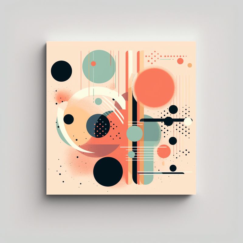 GENERICO - Pinturas Decorativas Estilo Gráfico Años 60 Con 50x50 Cm