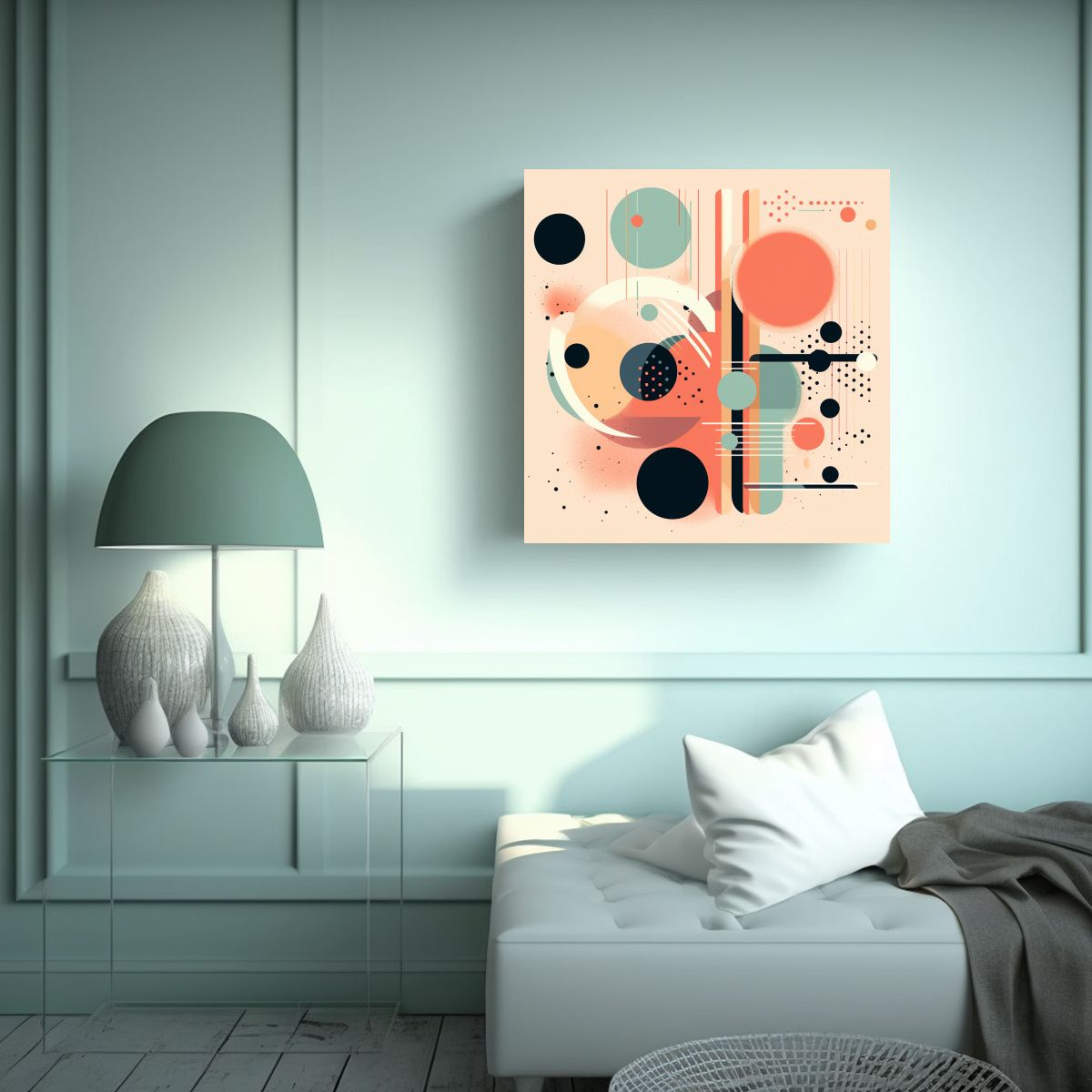GENERICO - Pinturas Decorativas Estilo Gráfico Años 60 Con 50x50 Cm