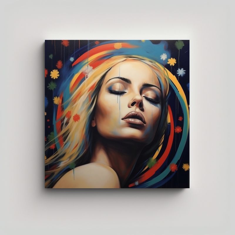 GENERICO - Pintura Decorativa Lienzo Expresión Enigmática 90x90 Cm