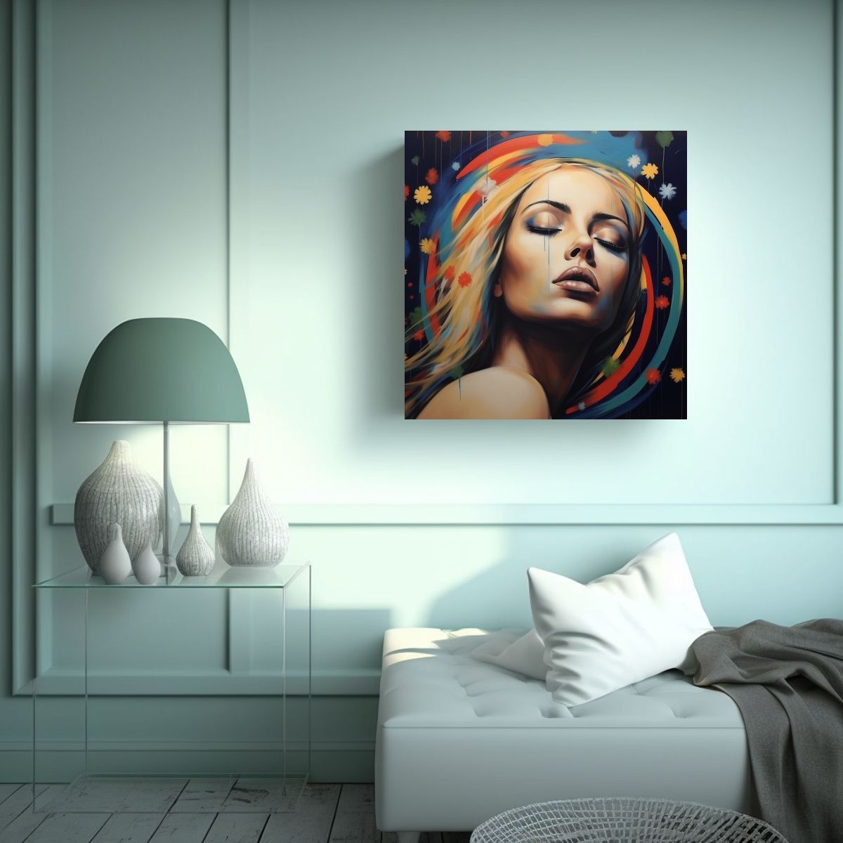 GENERICO - Pintura Decorativa Lienzo Expresión Enigmática 80x80 Cm