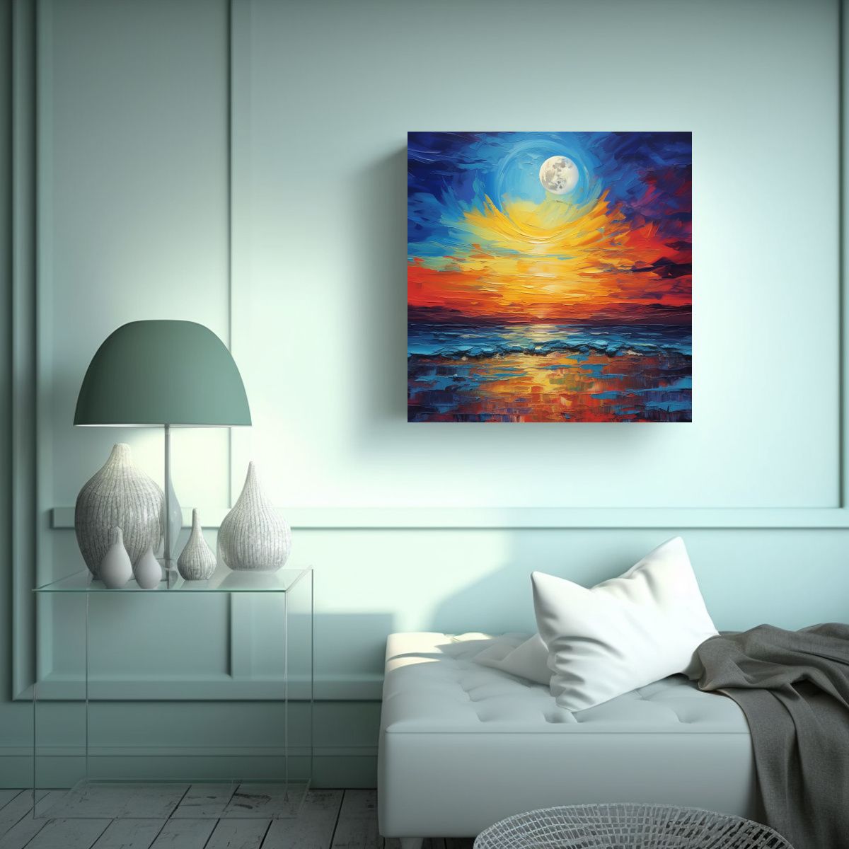 GENERICO - Paisaje Abstracto Minimalista: Arte Abstracto 70x70 Cm