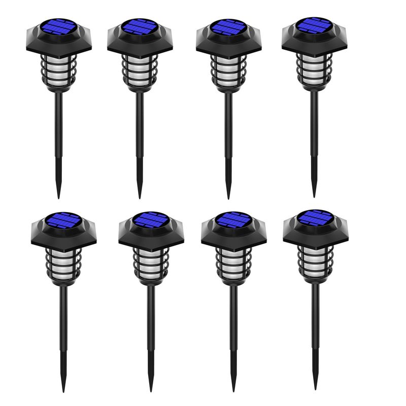 GENERICO - Pack x8 Antorcha Solar Hexagonal Luces Led De Césped Tierra Jardin
