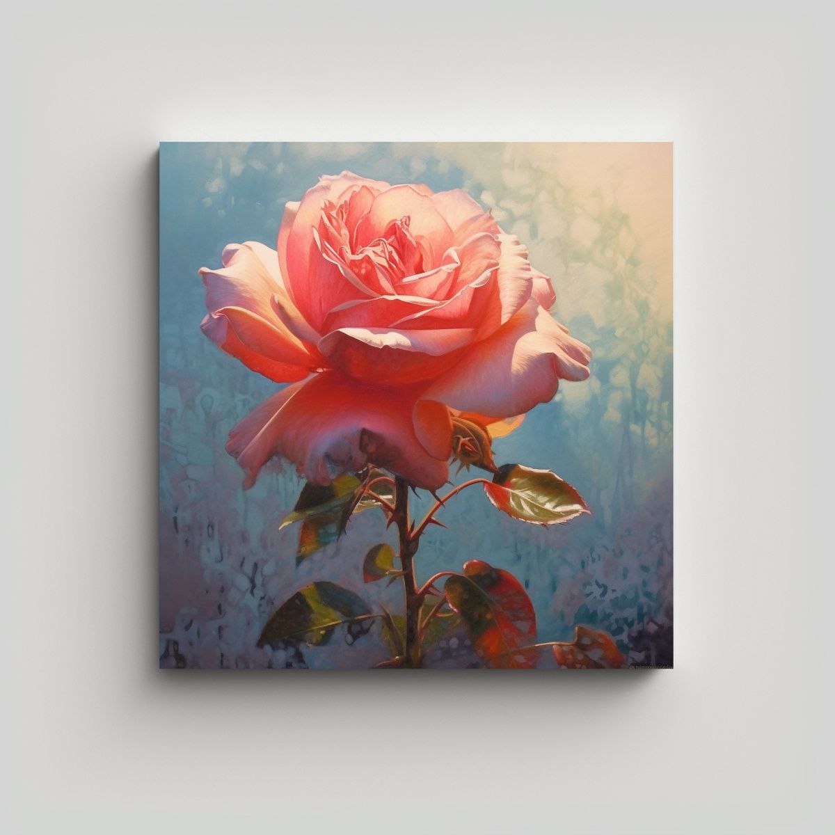 GENERICO - Cuadro Decorativo Movimiento Vida Rosa Arte Pared 50x50 Cm