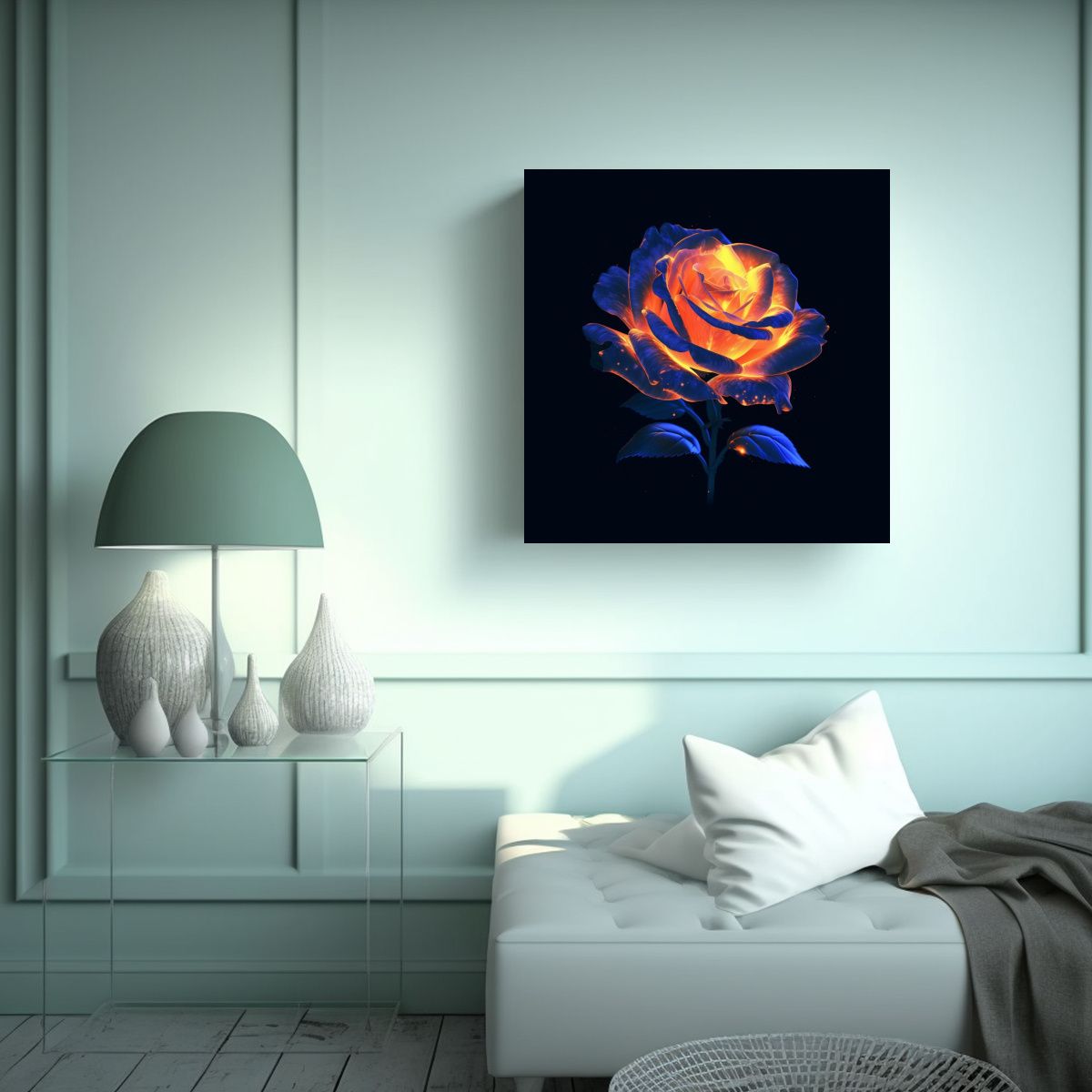 GENERICO - Rosa Minimalista Arte Pared Sol Oscuro Imagen 90x90 Cm