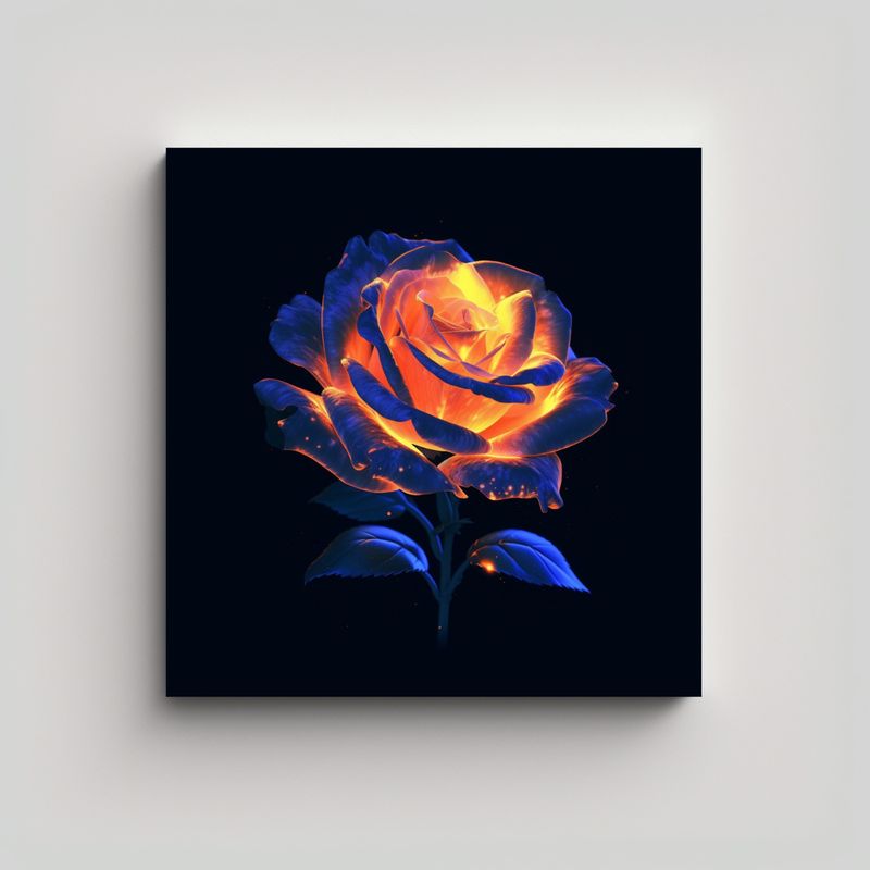 GENERICO - Rosa Minimalista Arte Pared Sol Oscuro Imagen 70x70 Cm