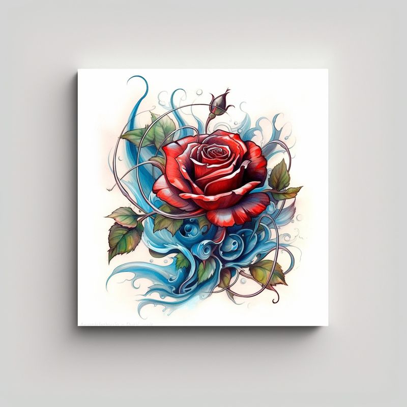 GENERICO - Manuscrito De Diseño De Tatuaje Lienzo 70x70 Cm