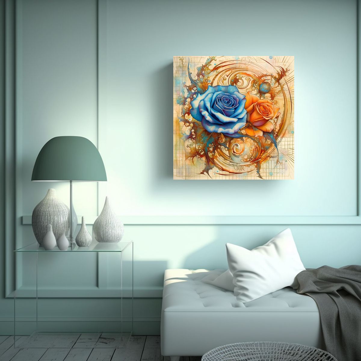 GENERICO - Cuadro Juvenil Rosa Nuevo Diseño Tatuaje Escuela 80x80 Cm