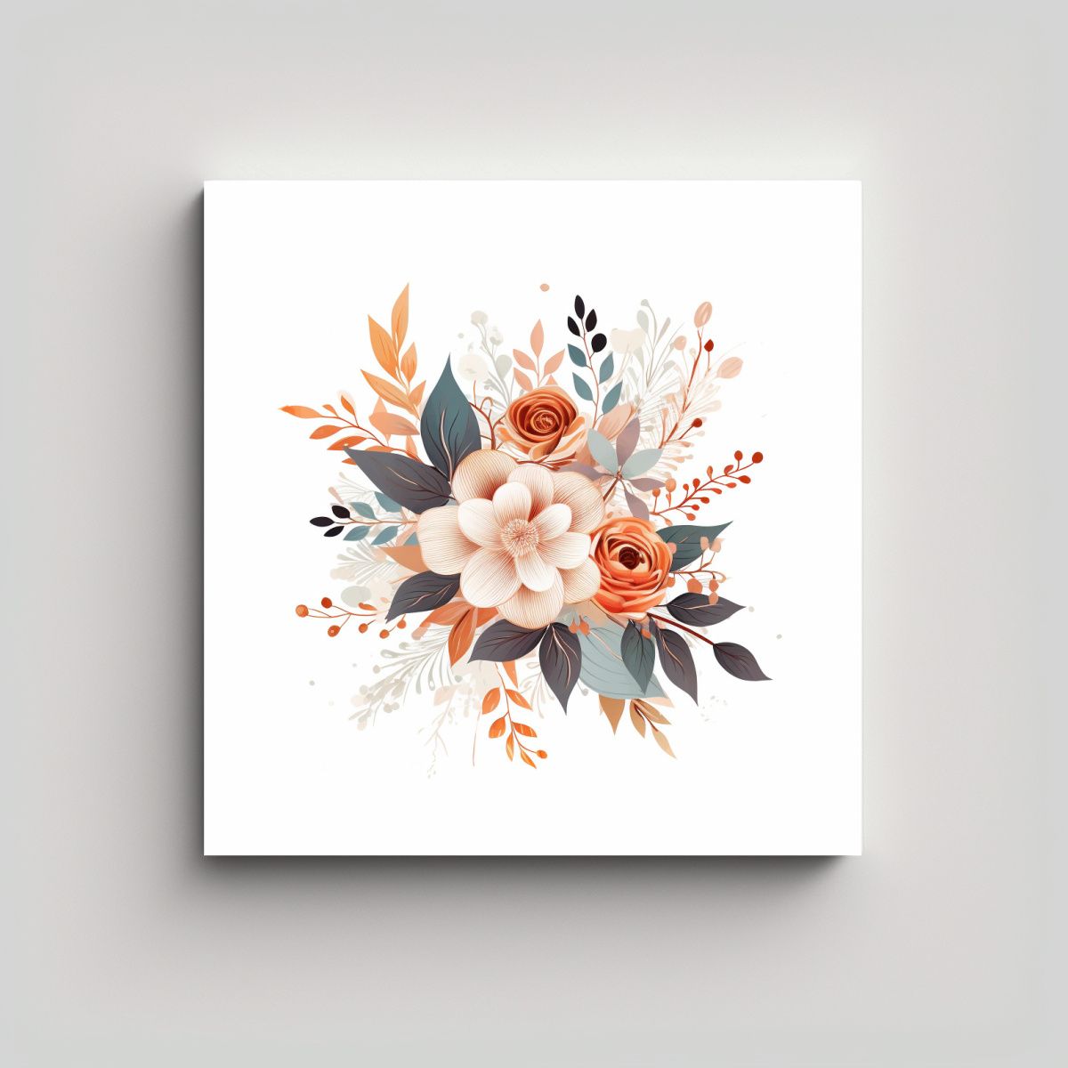 GENERICO - Oficina Estilo Vector Moderno Acuarela Floral 70x70 Cm