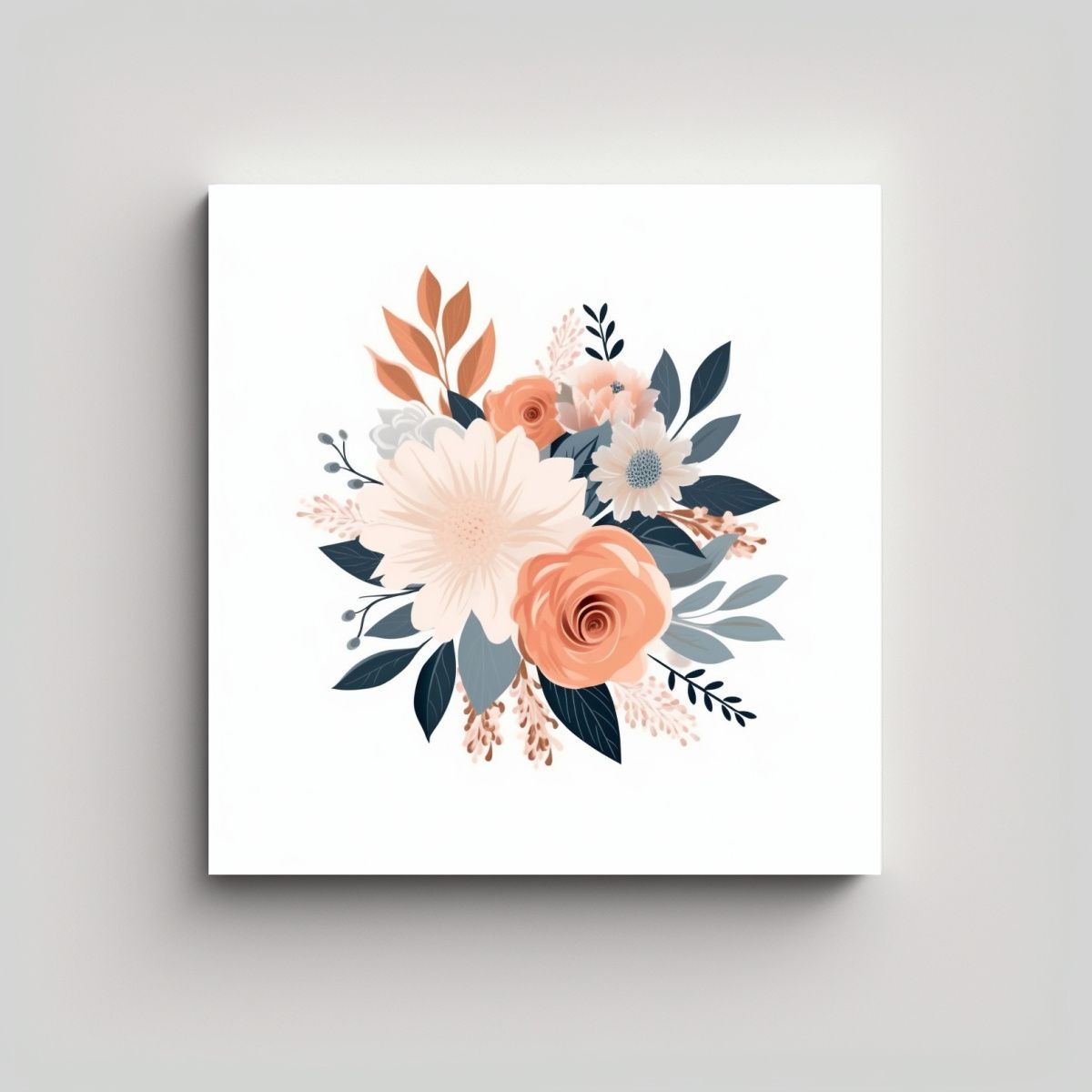 GENERICO - Arte Moderno Pastel Floral Lienzo Vector Estilo 70x70 Cm