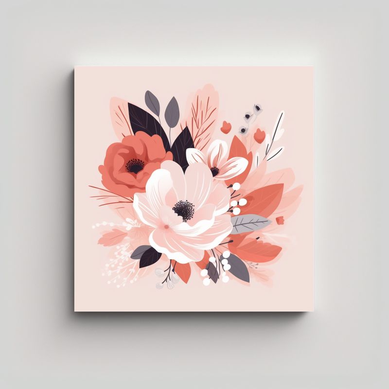 GENERICO - Moderno Floral Pastel Vector Sublimado Tela 50x50 Cm