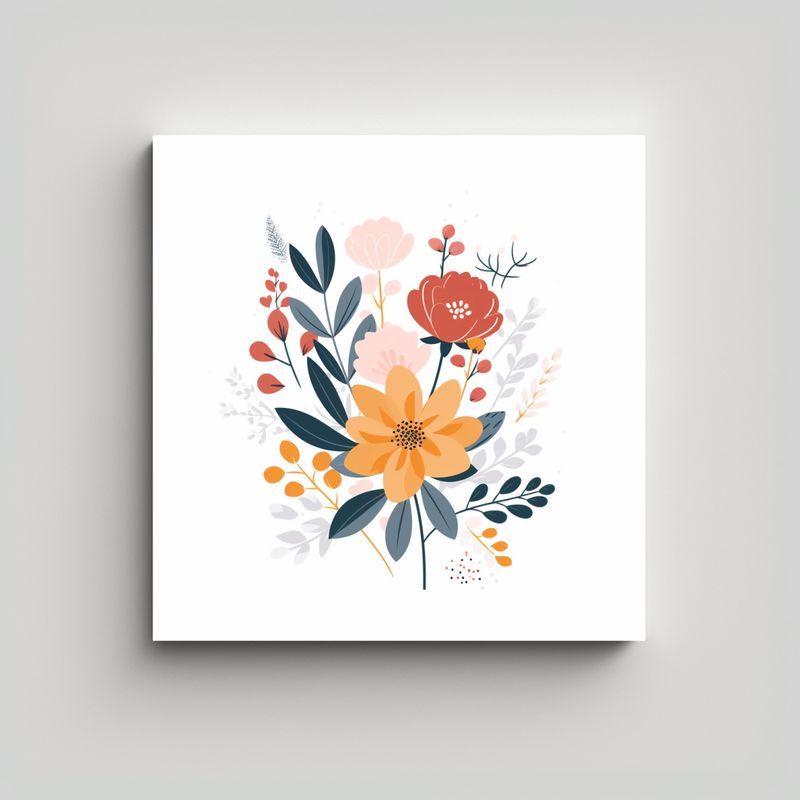 GENERICO - Arte Moderno Floral En Pastel Simple Para 90x90 Cm