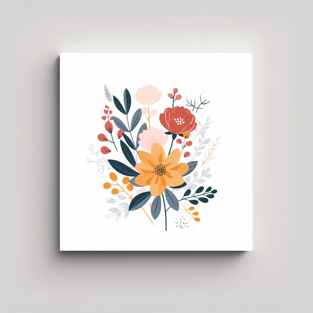 GENERICO - Arte Moderno Floral En Pastel Simple Para 80x80 Cm