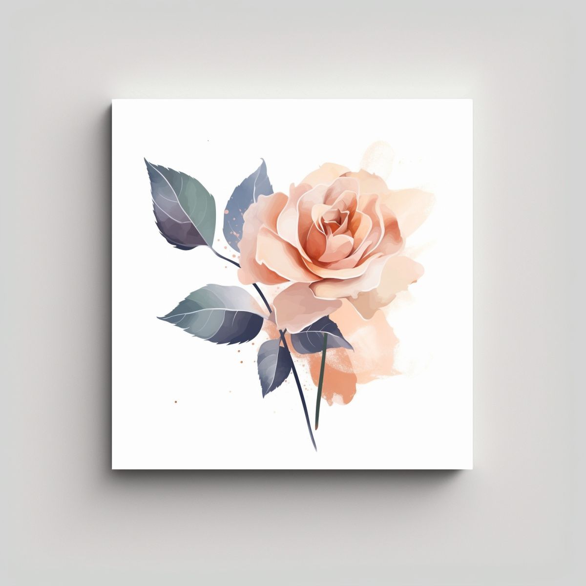 GENERICO - Arte Boda Invitación Rosa Hoja Pastel Efecto 90x90 Cm