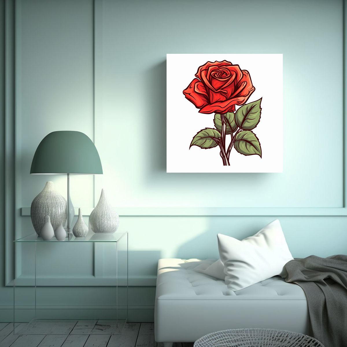 GENERICO - Abstracto Tela En Bastidor Full Color Rosa Estilo 60x60 Cm