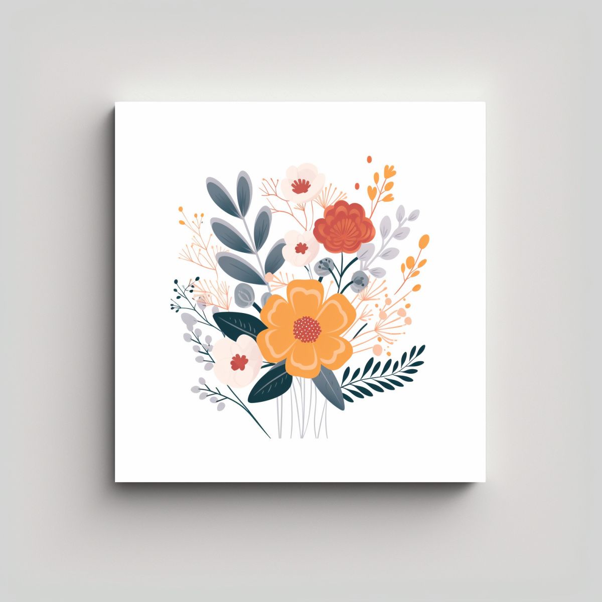 GENERICO - Estilo Vectorial Simple Colores Pastel Arte Mural 60x60 Cm