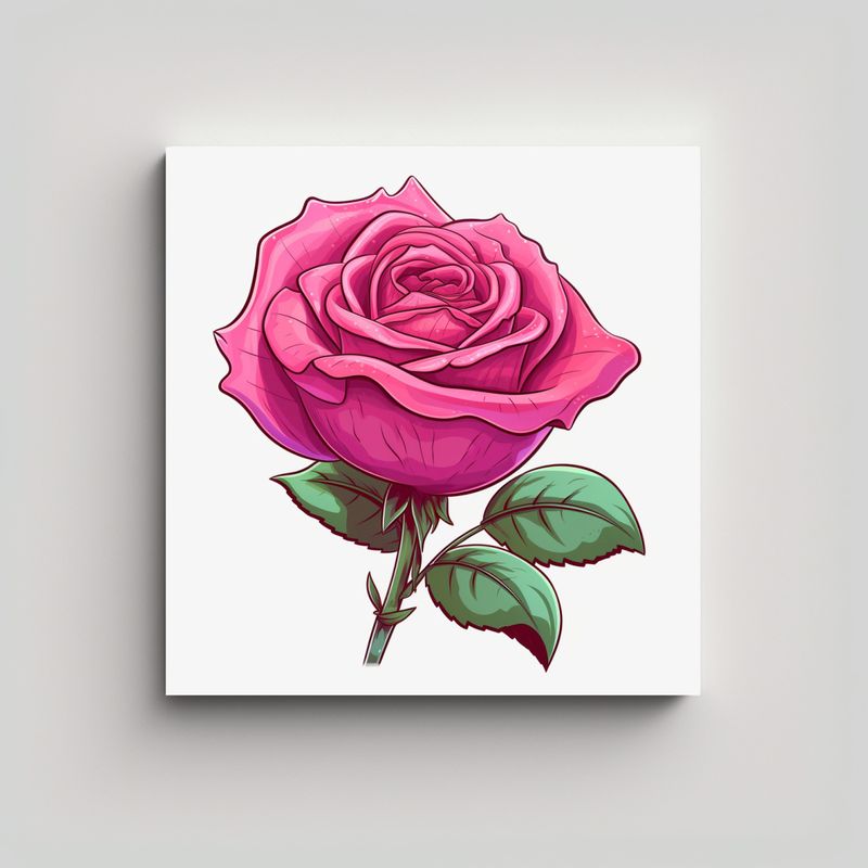 GENERICO - Creativa Rosa De Dibujos Animados Pintura 50x50 Cm