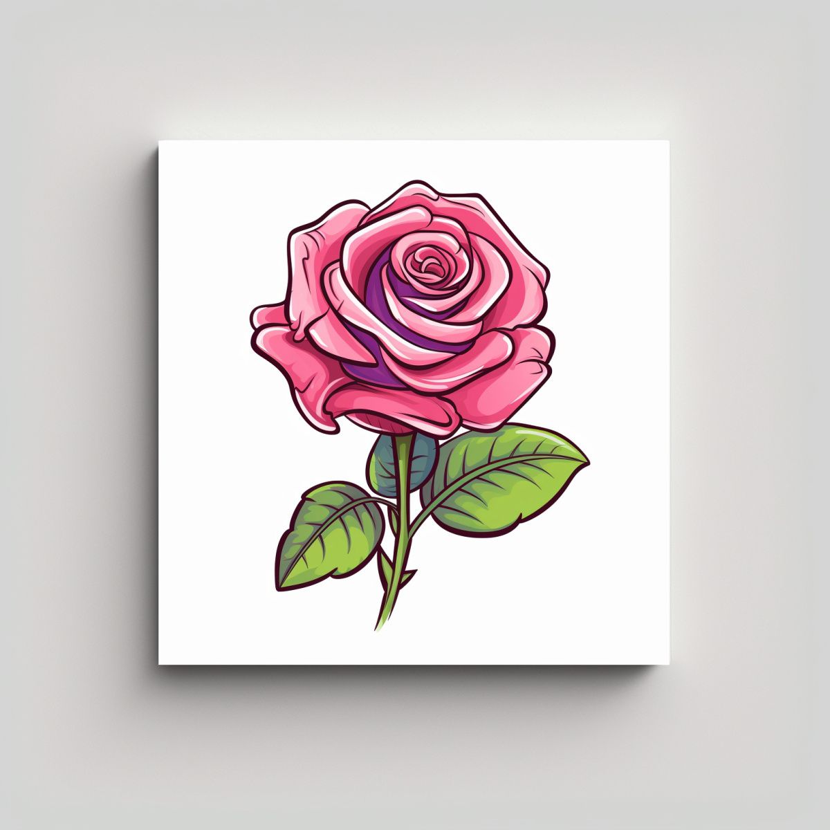 GENERICO - Imagen Rosa Cartoon Estilo Clipart Detalles 50x50 Cm