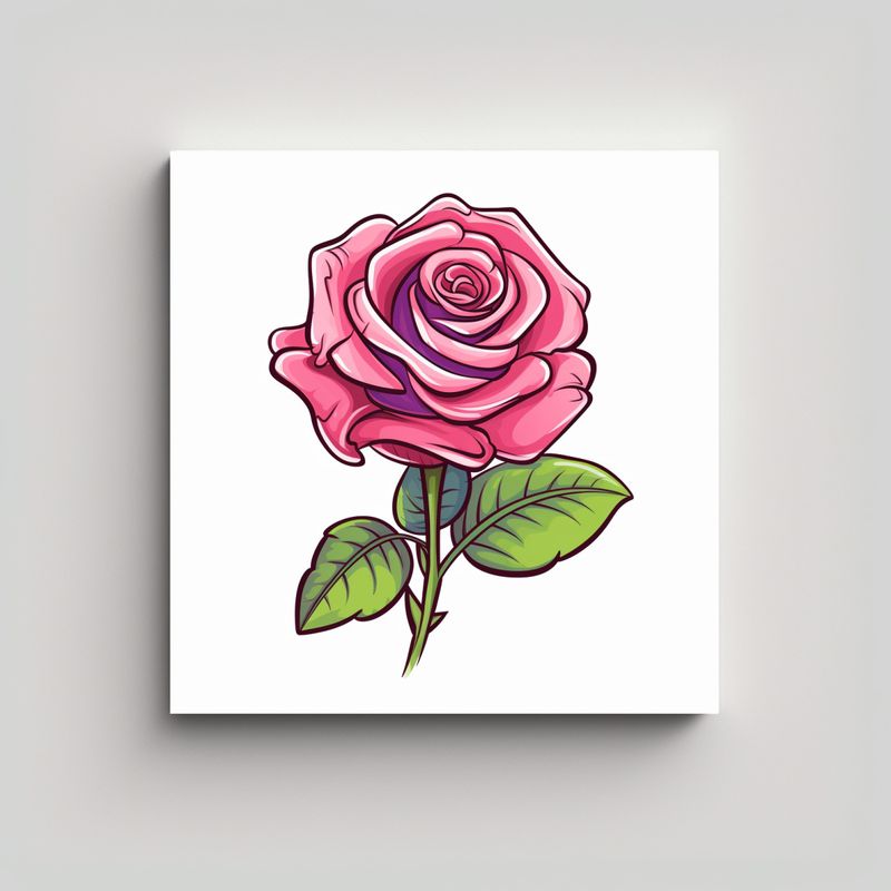 GENERICO - Imagen Rosa Cartoon Estilo Clipart Detalles 50x50 Cm