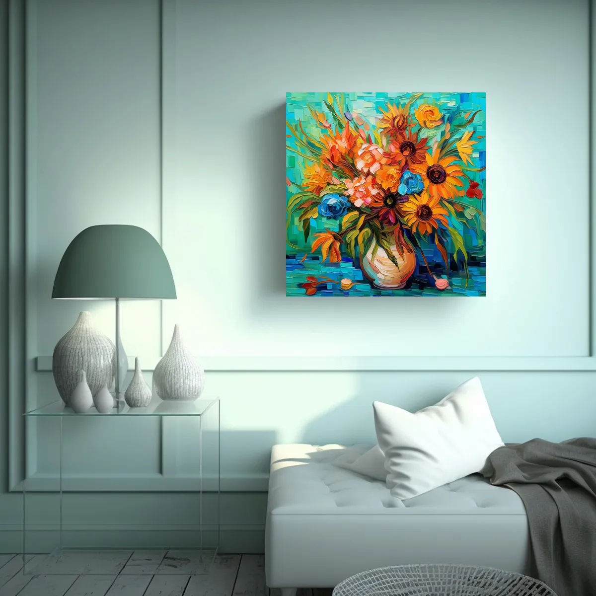 GENERICO - Alta Calidad Elegancia Tacos Flores Coloridas 50x50 Cm