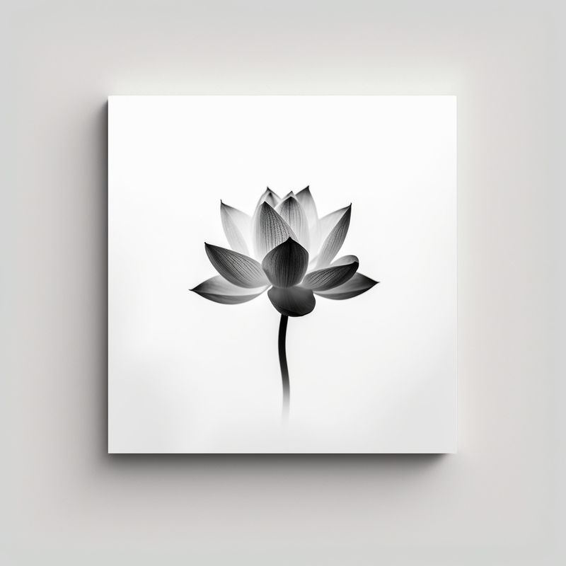 GENERICO - Diseño Minimalista Lienzo Época Flores De Loto 60x60 Cm