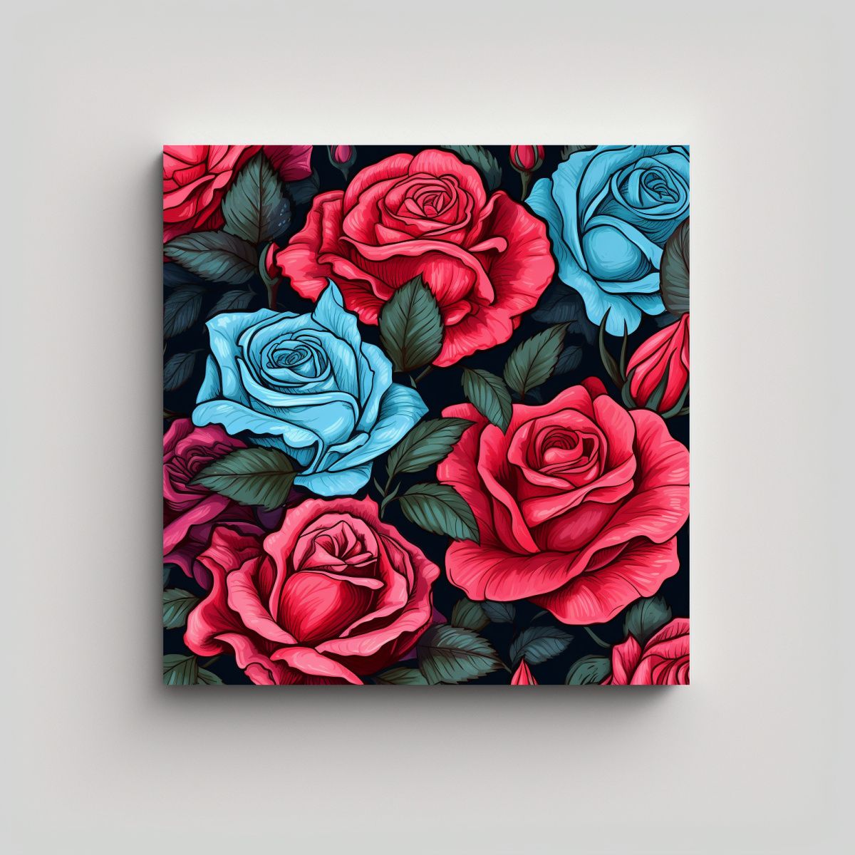 GENERICO - Expresión Equilibrio Tela En Bastidor Rosa 50x50 Cm