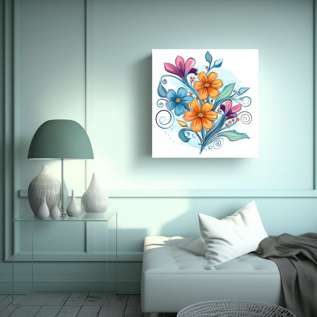 GENERICO - Cuadro Minimalista De Dibujo Con Diseño De 70x70 Cm