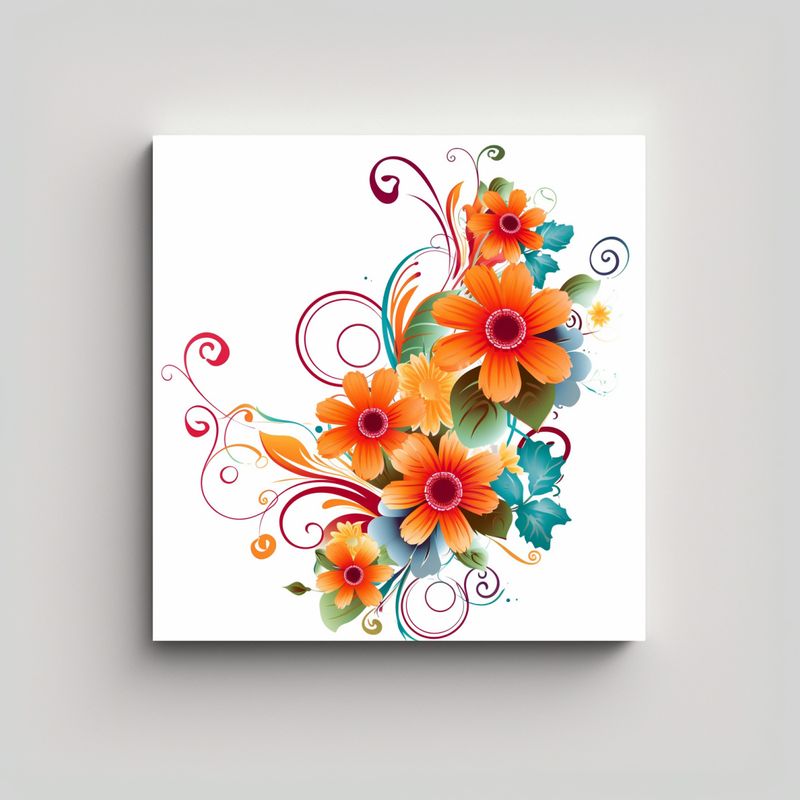 GENERICO - Vibrante Cuadro De Decoración Con Flores 70x70 Cm