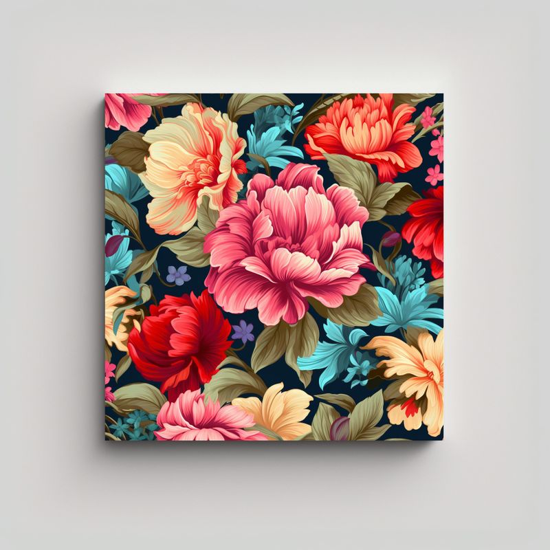 GENERICO - Arte Floral Elegante Para Decoración De Pared 70x70 Cm