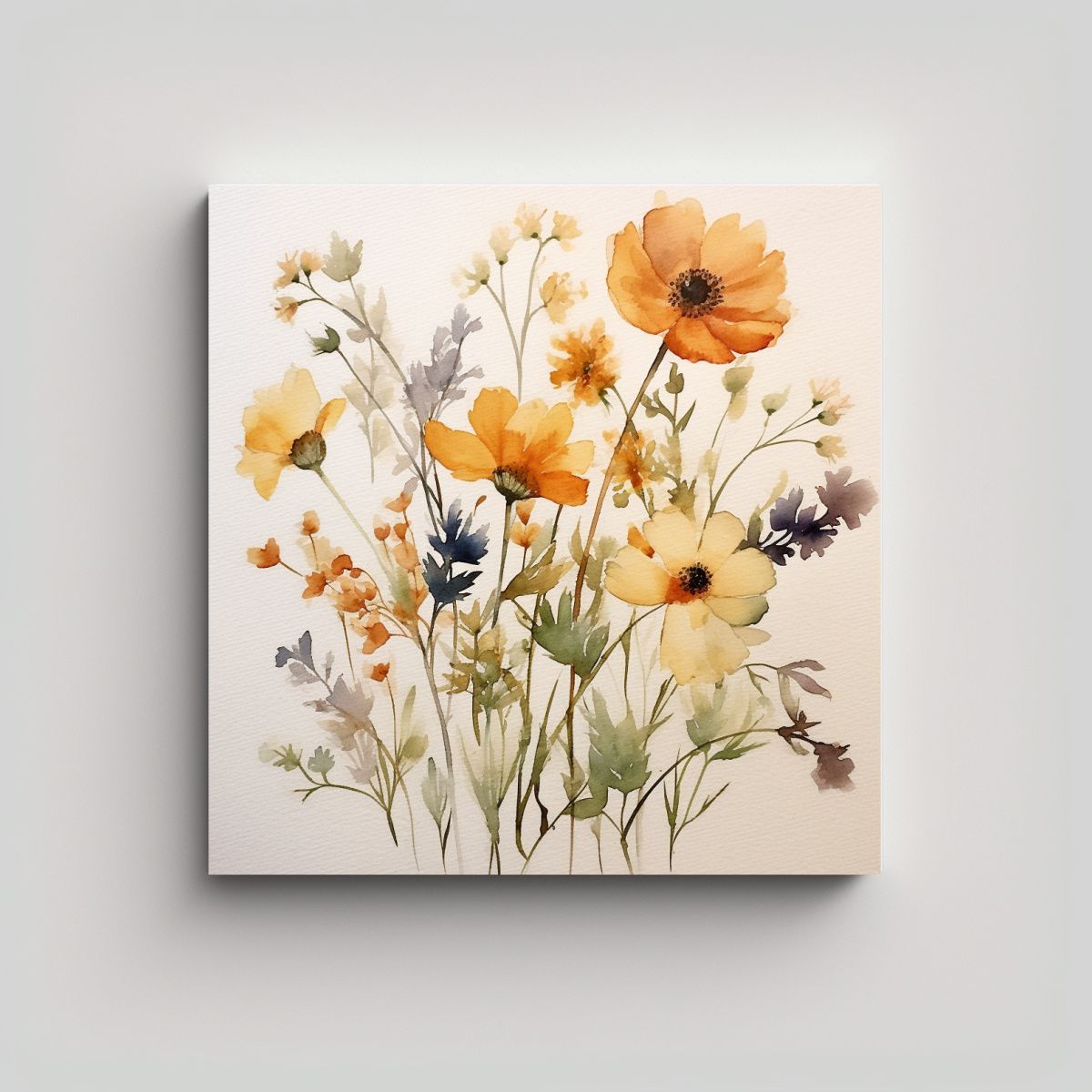 GENERICO - Patrones Sutiles Flores Fracturadas Cuadro Imagen 80x80 Cm
