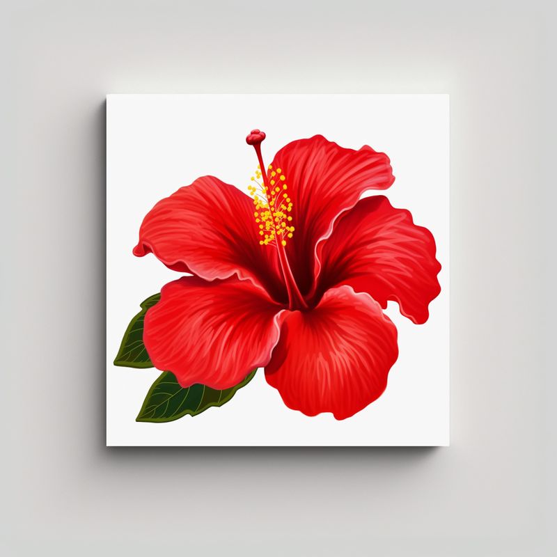 GENERICO - Arte Sublimado Tela Vision Flor Hibiscus Rojo 80x80 Cm