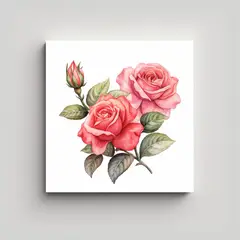 GENERICO - Fotografía De Rosas Elegantes En Bastidor Estilo 70x70 Cm