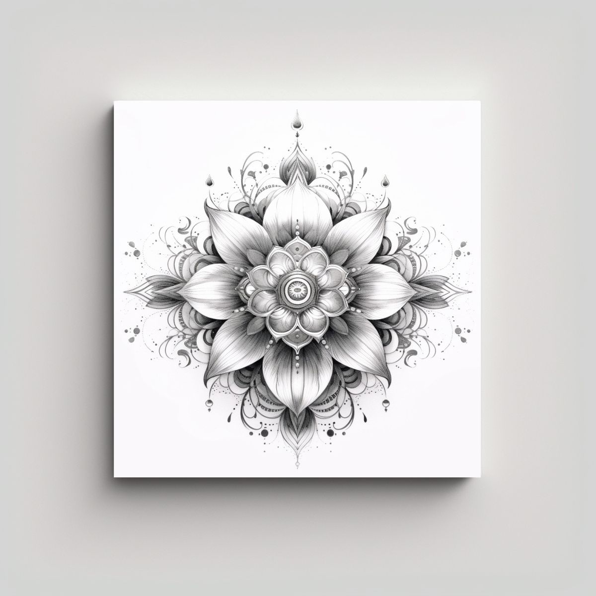 GENERICO - Lienzo Clásico De Líneas Finas Con Diseño De 90x90 Cm