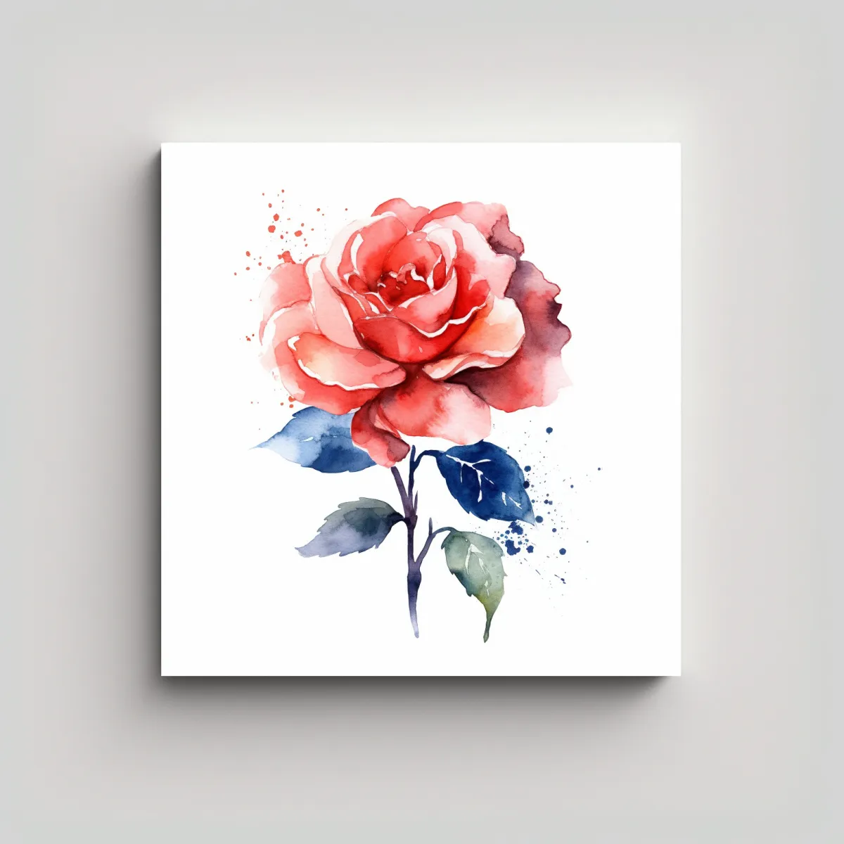 GENERICO - Cuadro Abstracto De Rosas Acuarela Estilo Calidez 50x50 Cm