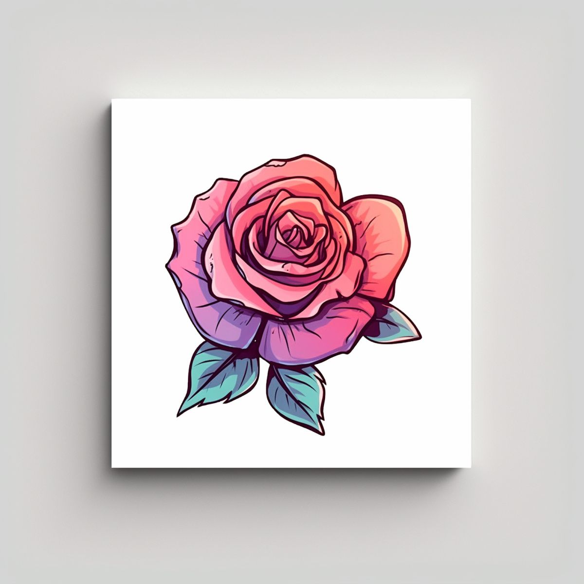 GENERICO - Arte Patron Intenso, Fantasia Clipart, Rosa 80x80 Cm