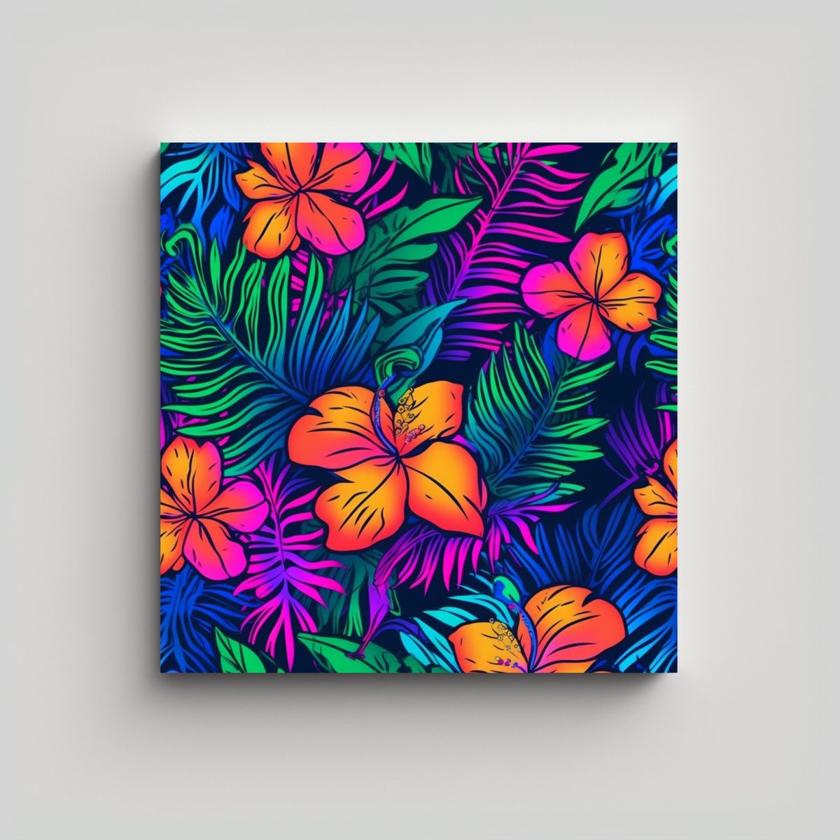 GENERICO - Vanguardia Hogar Deco Flores Nocturnas Neon Miami 50x50 Cm.