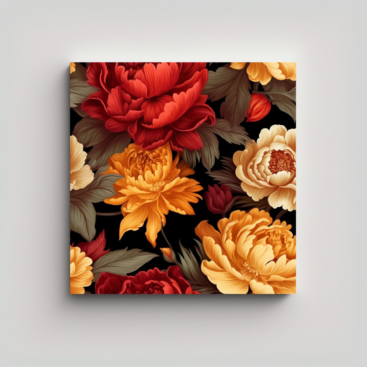 GENERICO - Peonía Realista 3D Abstracta Intensidad Naranja 70x70 Cm