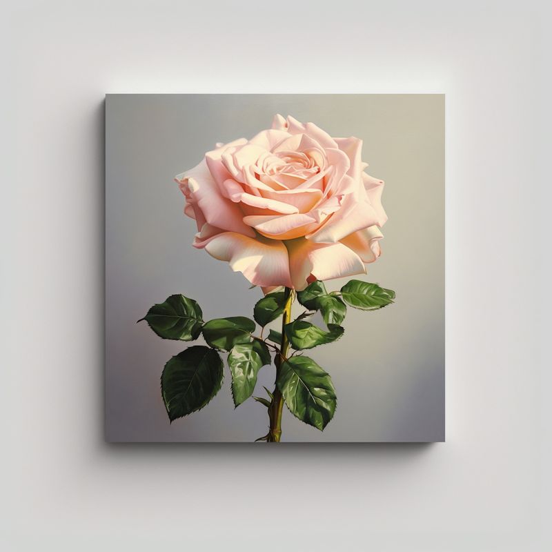 GENERICO - Cuadro Contemporáneo De Rosa Para Embellecer 80x80 Cm