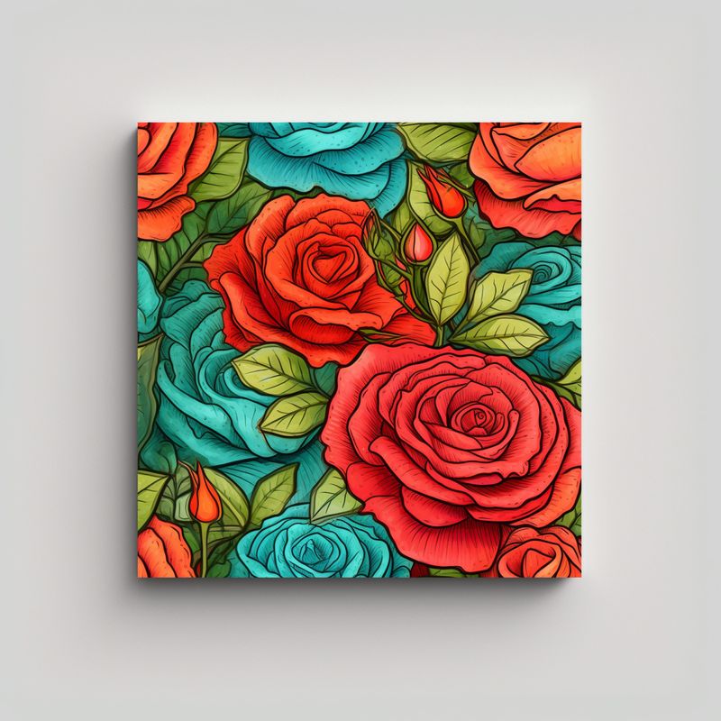 GENERICO - Pintura Conceptual Cocina Rosa Realismo Arte 60x60 Cm