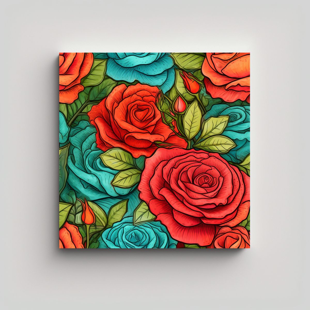 GENERICO - Pintura Conceptual Cocina Rosa Realismo Arte 50x50 Cm