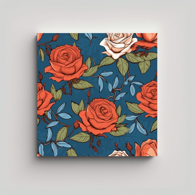 GENERICO - Tela De Rosas Movimiento Alegre En Bastidor Para 50x50 Cm