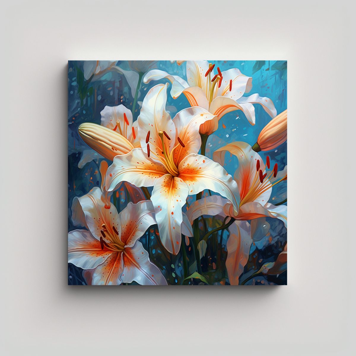 GENERICO - Lirio Colorido En Lienzo Iluminado Arte Mural 70x70 Cm