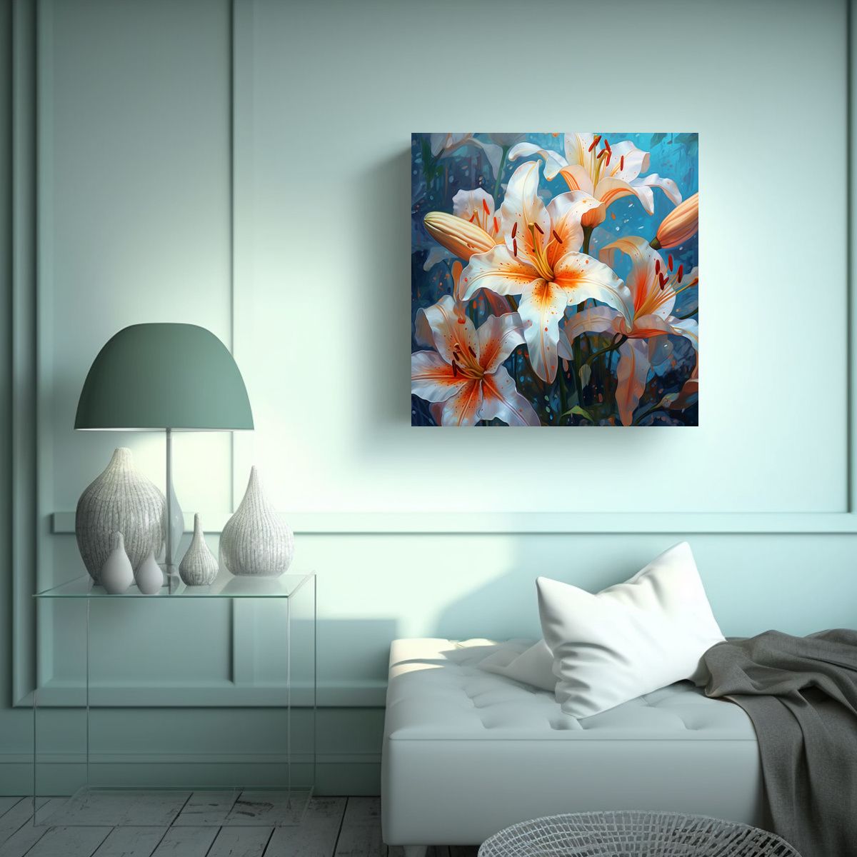 GENERICO - Lirio Colorido En Lienzo Iluminado Arte Mural 70x70 Cm