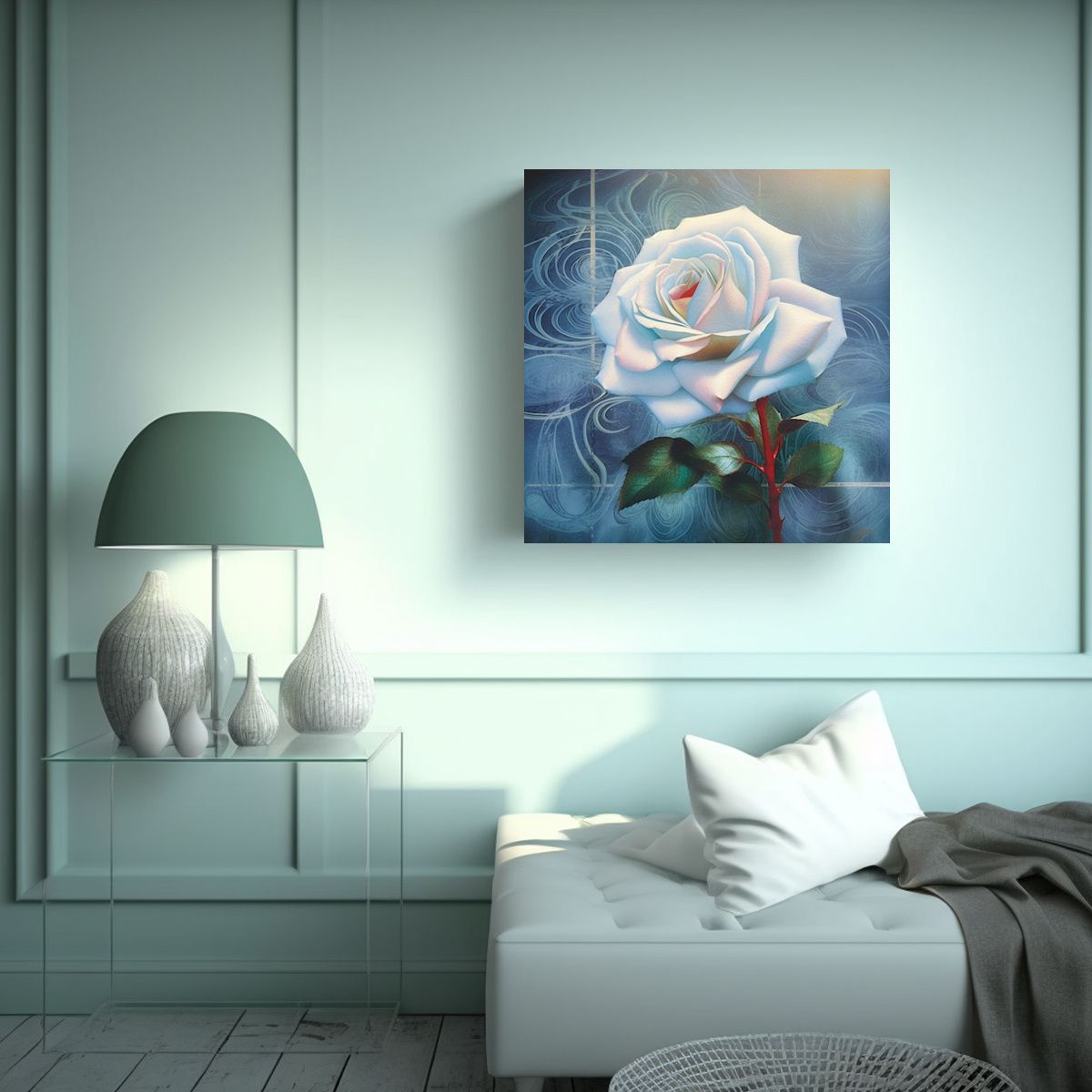 GENERICO - Arte Mural Prog Rock Rojo Rosa Vitalidad Cuadro 80x80 Cm