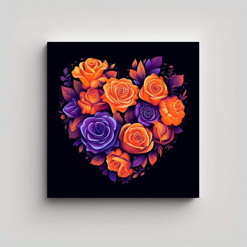 GENERICO - Canva Abstracto Protagonismo Rosas Multicolor 60x60 Cm